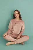 Gd Goldoremi 13165-9 Kadın Be Happy Kadife Manşetli Pijama Takım - 6