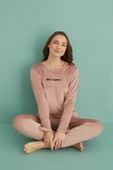 Gd Goldoremi 13165-9 Kadın Be Happy Kadife Manşetli Pijama Takım - 5