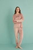Gd Goldoremi 13165-9 Kadın Be Happy Kadife Manşetli Pijama Takım - 3