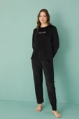 Gd Goldoremi 13166-17 Kadın Slient Night Kadife Uzun Kol Pijama Takım - 3