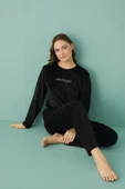 Gd Goldoremi 13166-17 Kadın Slient Night Kadife Uzun Kol Pijama Takım - 4