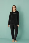 Gd Goldoremi 13166-17 Kadın Slient Night Kadife Uzun Kol Pijama Takım - 1