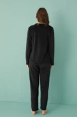 Gd Goldoremi 13166-17 Kadın Slient Night Kadife Uzun Kol Pijama Takım - 8