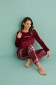 Gd Goldoremi 13312-1 Kadın Love Fall Kadife Pijama Takım - 7
