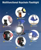 POWERDEX 10w Şarjlı Cob Ledli TYPE-C Şarjlı Çakmaklı Anahtarlık Kamp Feneri - 2