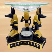 Anubis Buhurdanlık Esansiyel Yağ Brülörü Antik Mısır Firavun thumbnail 5