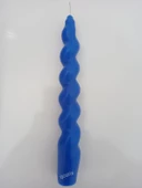 qosrix Mavi Italyan Burgulu Şamdan Soya Mumu Doğal Kokulu Çubuk Konik Burgu Spiral Mum Dekoratif 1 Adet - 2