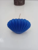 qosrix Mavi Mini Istiridye Deniz Kabuğu 1. Kalite Soya Doğal Vanilya Kokulu Mum Dekoratif 1 Adet thumbnail 1