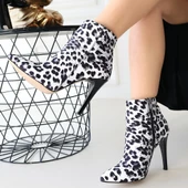 Blan Zebra Saten Topuklu Bot thumbnail 4