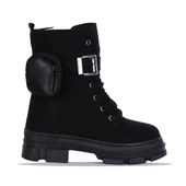 Twingo 7640 Siyah Zümrüt Kışlık Kız Çocuk Kürklü Bot thumbnail 2