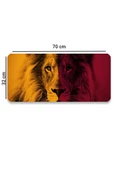 SonicTouch Sarı Kırmızı Aslan Temalı Kaymaz Gaming Oyuncu Masaüstü Dikişsiz Klavye Mouse Pad 32x70Cm - 2