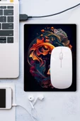 SonicTouch Ying Yang Temalı Mavi Turuncu Koi Balığı Kaydırmaz Gaming Oyuncu Dikişsiz Mouse Pad/Ped 17x21cm - 3
