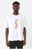 Sarı Kırmızı Dna Beyaz Erkek Oversize Tshirt - 1