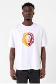 Sarı Kırmızı Leon Beyaz Erkek Oversize Tshirt thumbnail 1