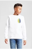 Sarı Lacivert Parmak İzi Beyaz Çocuk 2ip Sweatshirt - 1