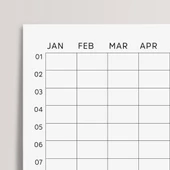 Zamansız Yıllık Planlayıcı Takvim, Sürekli Takvim, Tarihsiz Yıllık Planlayıcı Duvar Takvimi, Zamansız Takvim thumbnail 2