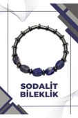 Sodalit Doğal Taş - Hematit Doğal Taş Kombinli Erkek  Bileklik - 1