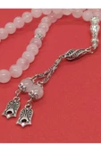 Pembe Kuvars Taşlı Tespih, Lale Figürlü... - 3