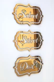 Gold Sabret Şükret Dua Et 3lü Set Duvar Dekoru - 1
