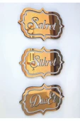 Gold Sabret Şükret Dua Et 3lü Set Duvar Dekoru - 6