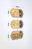 Gold Sabret Şükret Dua Et 3lü Set Duvar Dekoru - 3