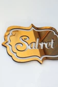 Gold Sabret Şükret Dua Et 3lü Set Duvar Dekoru - 2