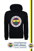 Fenerbahçe Orijinal Lisanslı Logolu Lacivert Kapüşonlu Sweat - 1