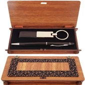 Siyah Kalem Ve Anahtarlık Ahşap Kutulu Set - 1