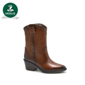 VENÜS 2454104K TOPUKLU NAKIŞ DETAYLI DERİ WESTERN KADIN BOT thumbnail 2