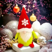 Yılbaşı Yeniyıl Dekorasyon Süsü Gnome Elf Pelüş Christmas Noel Dekorasyon Süsleri Peluş Elf Gnome Bebek LİMON YEŞİLİ - 1