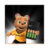 Duracell CEF14 4 Saat Pil Şarj Cihazı ( Cef 14 Şarj Aleti) + 2'şer Adet Şarj Edilebilir Aa ve Aaa Pil - 2