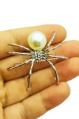 İnci Dokunuşlu Örümcek Broş ve Kolye Ucu thumbnail 2