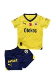 Fenerbahçe Orijinal Lisanslı 23-24 Sarı Çocuk Forma Set Hediyelik Ahşap Kutulu - 5