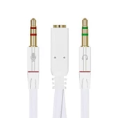 POWERMASTER PM-1444 3.5 MM STEREO DİŞİX2 STEREO ERKEK KULAKLIK MİKROFON HOPARLÖR AYIRICI 20 CM KABLO thumbnail 3