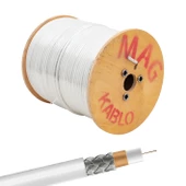MAG RG6/U4 0.90 MM 48*0.12 TEL CCS TAHTA MAKARALI YERLİ ÜRETİM ANTEN KABLOSU (300 METRE) - 1