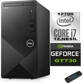 Dell Vostro 3910 mt Intel Core I7 12700 48GB 2tb SSD 23.8" Fhd Windows 11 Home Nvidia GT730-4GB Masaüstü Bilgisayar 23N3910GT730H24 + Zetta USB Bellek - 2