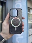 İphone 15 Pro Max Kılıf Diamont MagSafe Hologramlı Kapak thumbnail 1