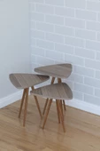Remaks Retro 3'Lü Üçgen Zigon Sehpa Ve Servis Sehpası - Cordoba - 2