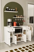 Remaks Kahve Köşesi Çok Amaçlı Dolap Mikrodalga Set Altı Mutfak Dolabı Alt Dolap Beyaz - 4