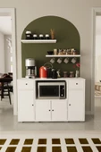 Remaks Kahve Köşesi Çok Amaçlı Dolap Mikrodalga Set Altı Mutfak Dolabı Alt Dolap Beyaz - 1