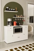 Remaks Kahve Köşesi Çok Amaçlı Dolap Mikrodalga Set Altı Mutfak Dolabı Alt Dolap Beyaz - 2