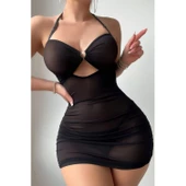 Lucky Life Siyah Transpan Tül Gecelik - 3