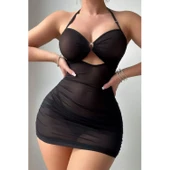 Lucky Life Siyah Transpan Tül Gecelik - 1