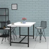 Knsz ufak boy tel bar sandalyesi 1 li uslu syhbyz 55 cm oturma yüksekliği mutfak bahçe cafe ofis thumbnail 3