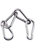 Düz Yaylı Karabina Kanca - 6x60 mm (1 Adet) - Dağcılık, Kamp, Güvenlik, Emniyet, Anahtarlık - 4