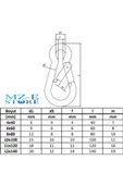 Düz Yaylı Karabina Kanca - 12x140 mm (1 Adet) - Dağcılık, Kamp, Güvenlik, Emniyet, Anahtarlık - 11