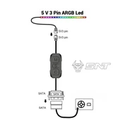 SNT ARGB Denetleyici  5v 3pin SATA  Güç Beslemeli 1 Port - 3