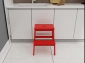 Basamaklı Ahşap Tabure Kırmızı Renk - 4
