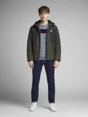 JACK JONES Erkek Kapüşonlu Haki Renk Mont 12140297 - 2