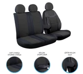Ford Transit 2013 ve Sonrası 2+1 Ön Koltuk Kılıf Seti Siyah - 2